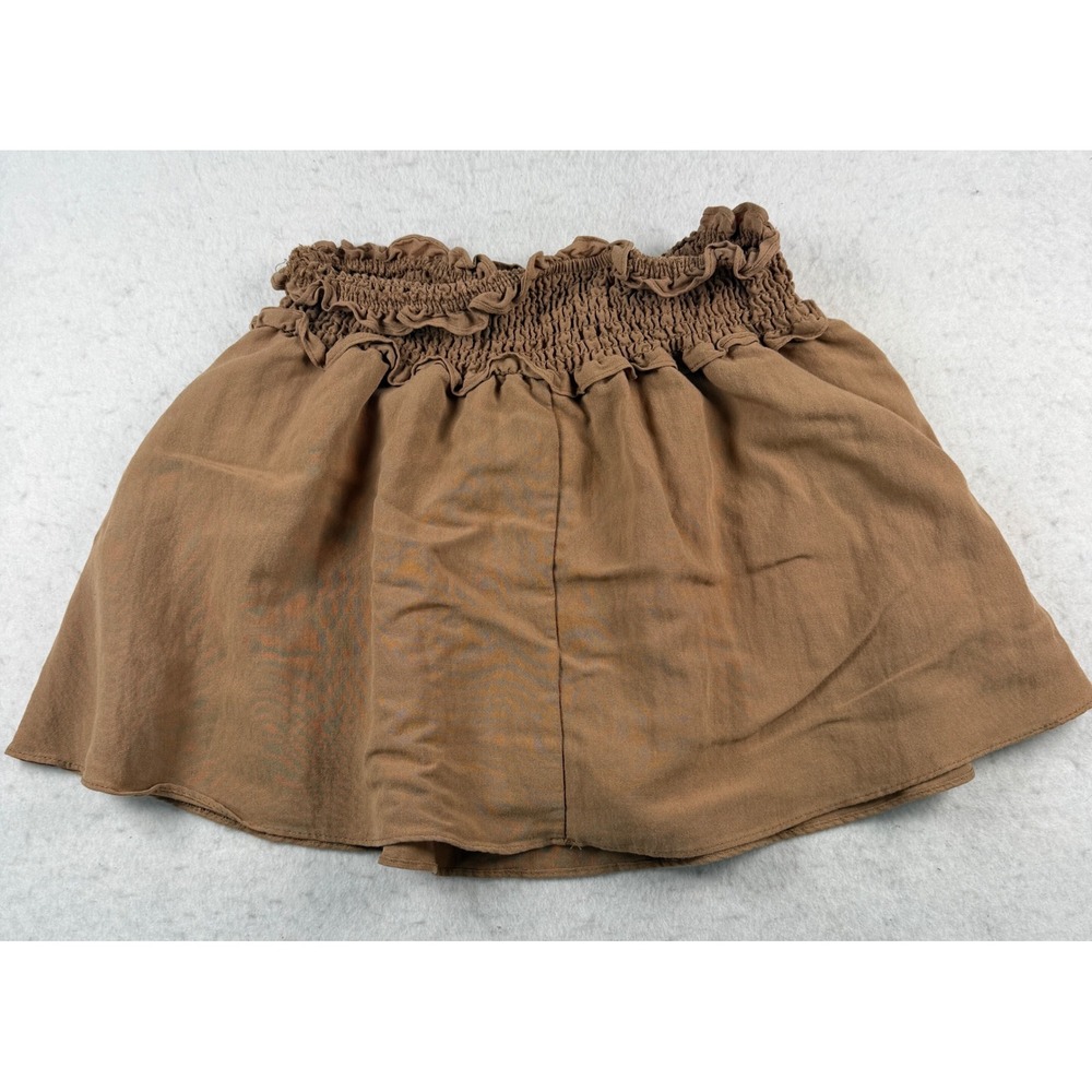 Blu Pepper Brown Smocked Ruffle Flowy Skort CR1695-B Medium - Picture 8 of 9